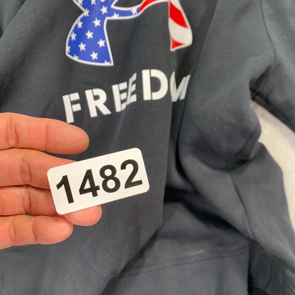 USA Flag Freedom Hoodie Fleece Black Pullover Sweatshirt Adult Medium Soft Fit - Picture 8 of 8